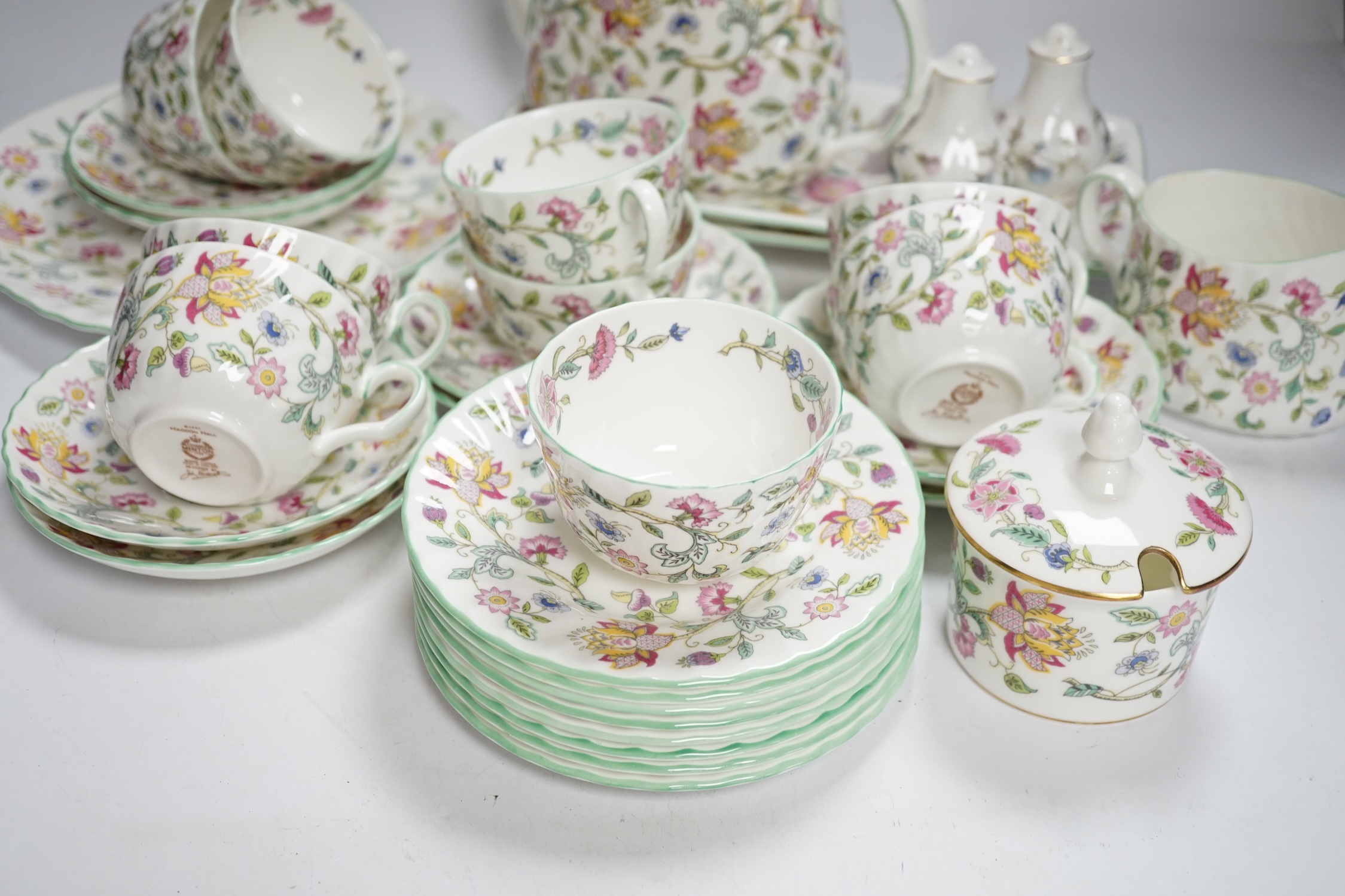 A Minton Haddon Hall eight place setting tea set